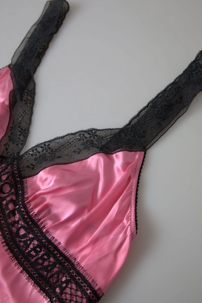 Dolce & Gabbana Pink Lace Silk Sleepwear Camisole Top Underwear