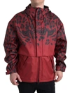 Dolce & Gabbana Red Leopard Hooded Rain Coat Jacket In Red