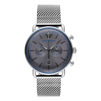 EMPORIO ARMANI EMPORIO ARMANI SOPHISTICATED SILVER STEEL CHRONOGRAPH MEN'S WATCH