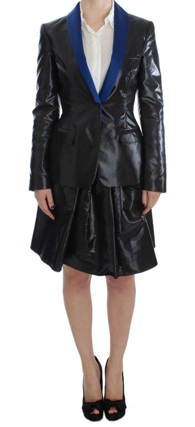 Exte Elegant Two-piece Black Skirt Women's Suit