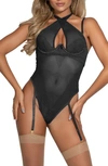 SEVEN 'TIL MIDNIGHT SEVEN ‘TIL MIDNIGHT HALTER LACE & MESH TEDDY