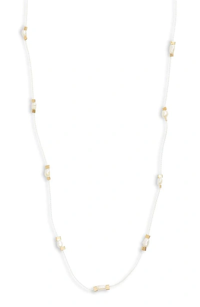 Isshi Desnuda Pearl Station Necklace In Glare