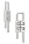 Givenchy Padlock Drop Earrings In Silvery