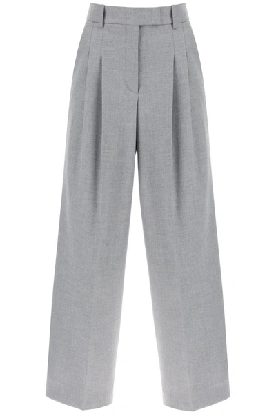By Malene Birger Cymbaria Pleated Wide-leg Pants In Grey