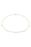 Monica Vinader Heart Station Necklace In 18k Gold Vermeil