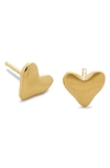 Monica Vinader Gold Heart Stud Earrings In 18k Gold Vermeil