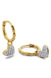 Monica Vinader Gold Heart Diamond Huggie Earrings Lab Grown Diamond In 18k Gold Vermeil