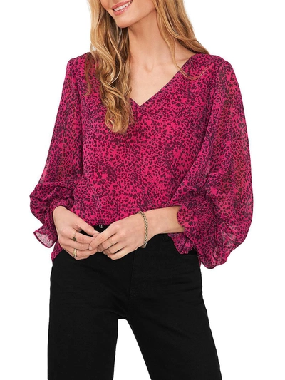 Vince Camuto Womens Chiffon Printed Blouse In Pink