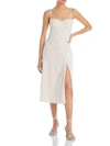 French Connection Sleeveless Ruffle Trim Midi Dress In White