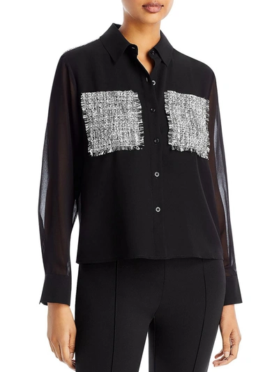 Karl Lagerfeld Womens P Polyester Blouse In Black