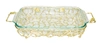 Classic Touch Decor Rectangular Gold Handled Pyrex Holder With Leaf Design