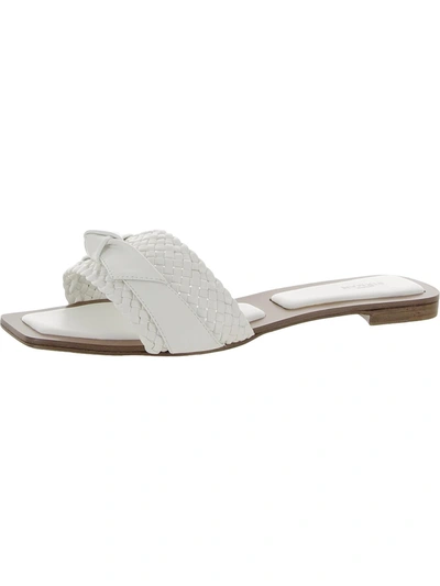 Alexandre Birman Womens Leather Slip On Slide Sandals In White