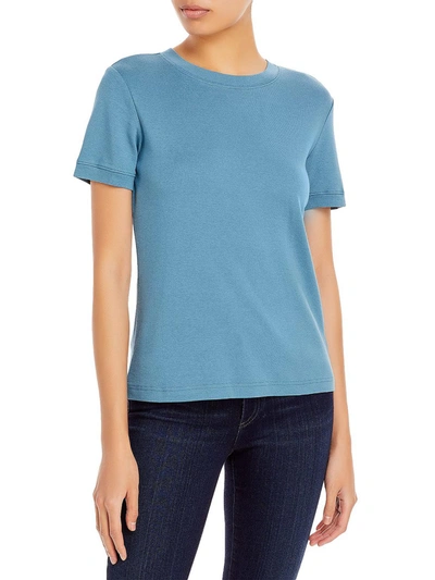 Three Dots Womens C Knit T-shirt In Blue