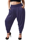 White Mark Plus Womens Knit Pull On Jogger Pants In Blue