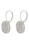 VINCE CAMUTO PAVÉ CRYSTAL DISC LEVER BACK EARRINGS