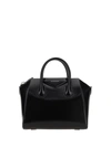 GIVENCHY LEATHER HANDBAG WITH ENGRAVED LOGO ON THE FRONT