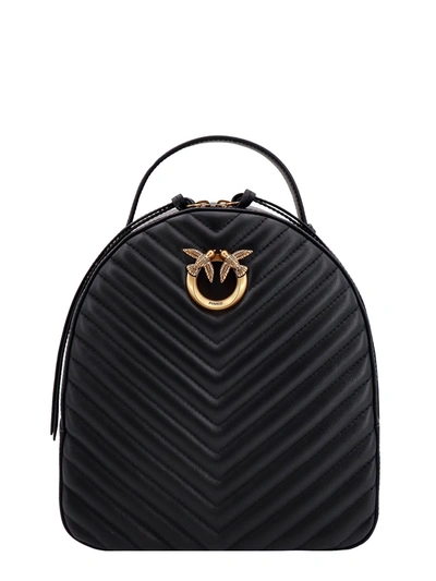 Pinko Matelassé Leather Backpack With Love Birds