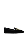 Miu Miu Logo-embroidered Velvet Slippers In Black