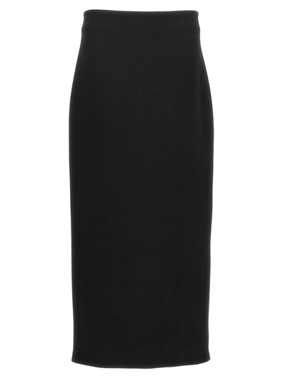 The Row Bartelle Wool-blend Midi Skirt In Black