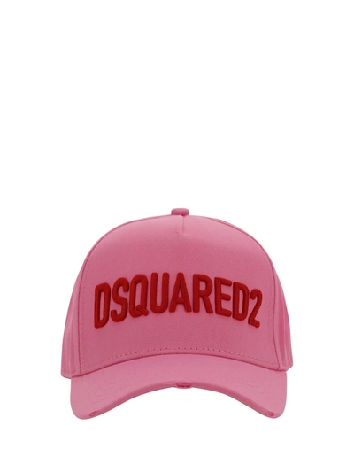Dsquared2 Baseball Hat In Rosa Rosso