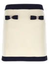Self-portrait Cream Knit Bow Mini Skirt Clothing