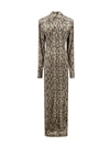 BALMAIN VISCOSE CHEMISIER DRESS WITH PYTHON PRINT