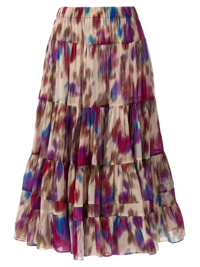 Marant Etoile Elfa Printed Cotton Midi Skirt In Multicolor
