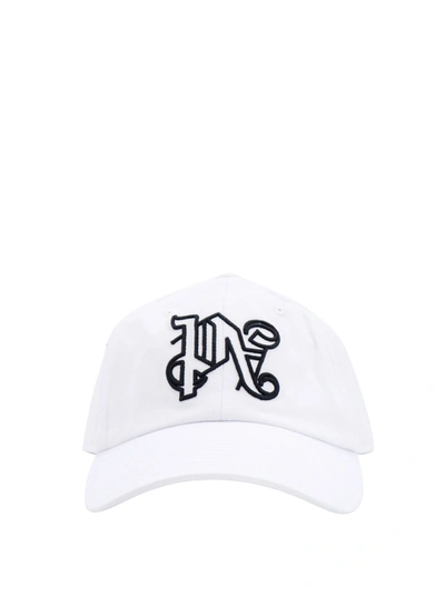 Palm Angels Cotton Hat With Monogram In White