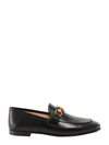 Gucci Black Web Interlocking G Loafers