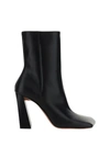 Amina Muaddi Marine 100mm Leather Ankle Boots