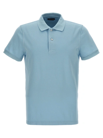 Tom Ford Piqué Cotton  Shirt Polo Light Blue