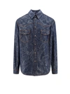 ETRO COTTON AND LINEN SHIRT WITH ICONIC PRINT