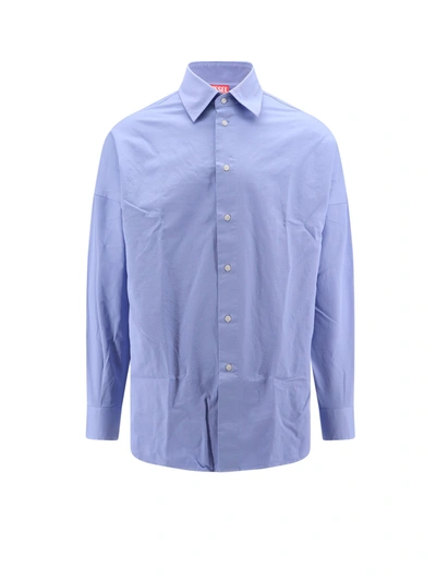 DIESEL COTTON SHIRT WITH EMBROIDERED LOGO