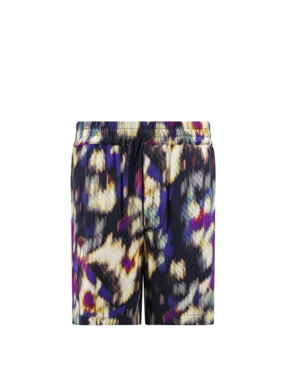 Isabel Marant Vataya Abstract Print Elastic Waist Shorts In Multicolor