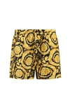 Versace Baroque Print Silk Loungewear Shorts