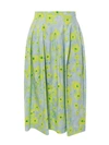 Marni A-line Floral-print Cotton Midi Skirt