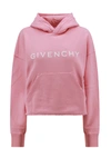 Givenchy Pink Cropped Logo Hoodie