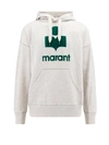 ISABEL MARANT ORGANIC COTTON SWEATSHIRT WITH FLOCKED LOGO