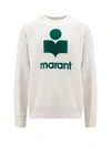 ISABEL MARANT ORGANIC COTTON SWEATSHIRT WITH FLOCKED LOGO