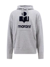 Isabel Marant Heathered Grey Hoodie With Contrasting Logo