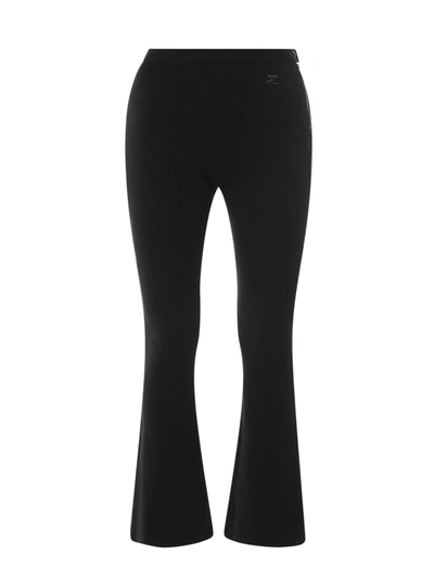 COURRÈGES RIBBED STRETCH VISCOSE TROUSER