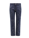 ETRO COTTON AND LINEN TROUSER WITH PAISLEY PRINT