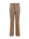 GUCCI MADRAS WOOL TROUSER WITH HORSEBIT