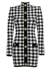 Balmain Mini Dress With Embroidered Checkered Pattern