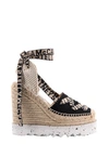 Stella Mccartney Gaia Wedge Sandals In Neutral
