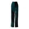 Alberta Ferretti Green Print Velvet Pants In Green