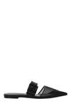 Alexander Mcqueen Mesh And Leather Flat Mules In Black