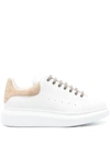Alexander Mcqueen Beige White Beige Oversized Leather Sneakers