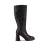 ANGEL ALARCON ANGEL ALARCON LEATHER BOOT WITH WIDE HEEL AND PLATFORM
