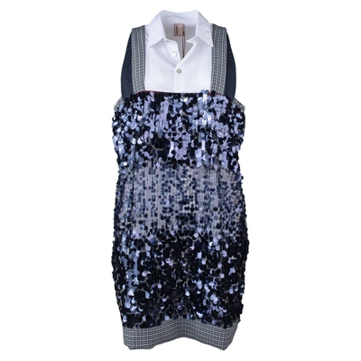 Antonio Marras Blue Sequin Patchwork Dress